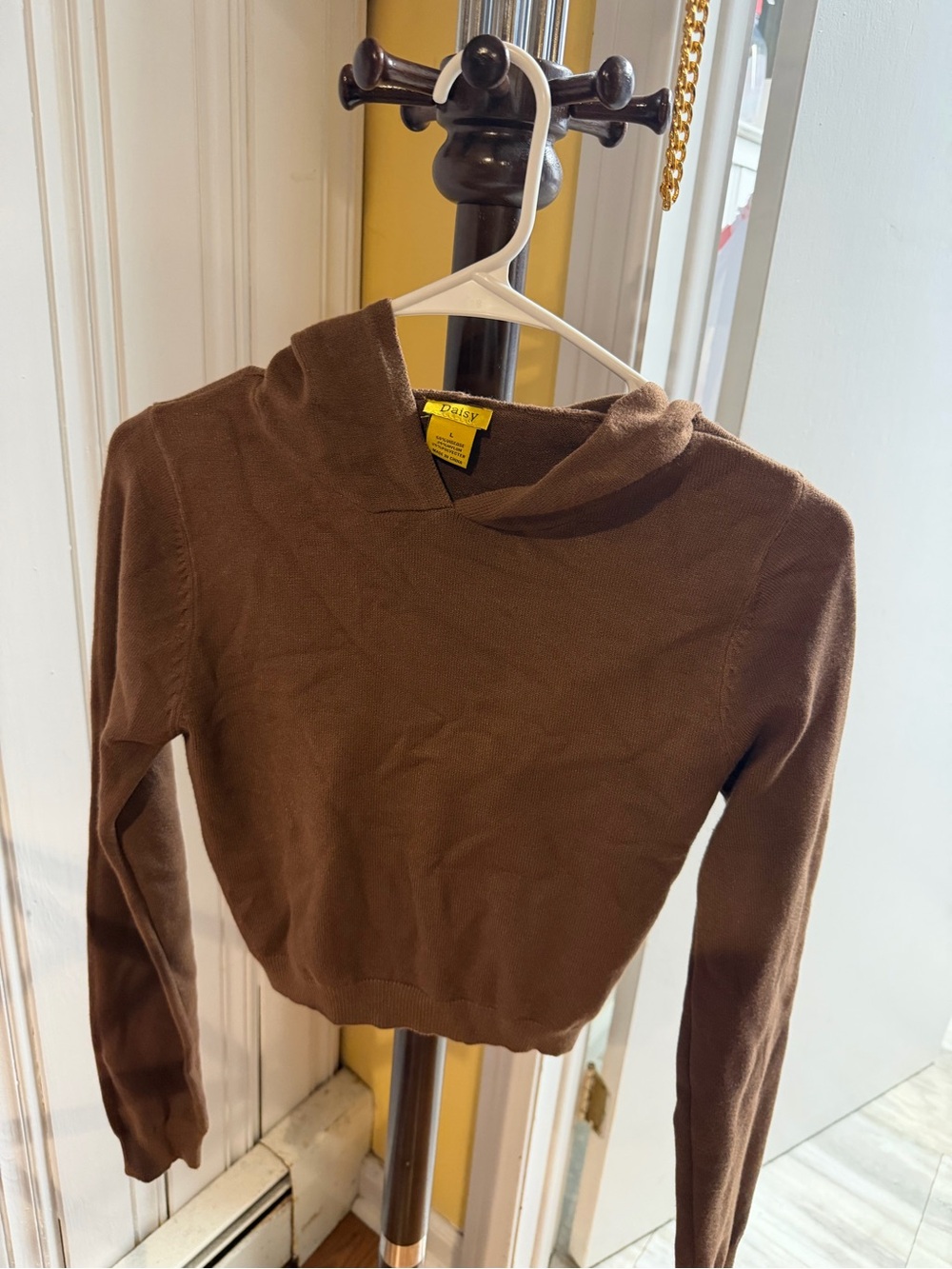 Cropped Brown Hoodie Sweater